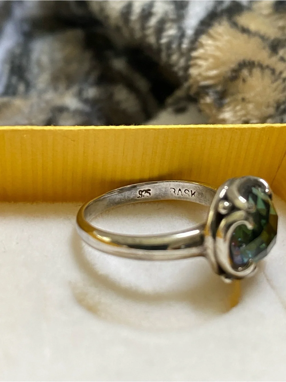 Sterling Silver Green Mystic Topaz Halo Ring